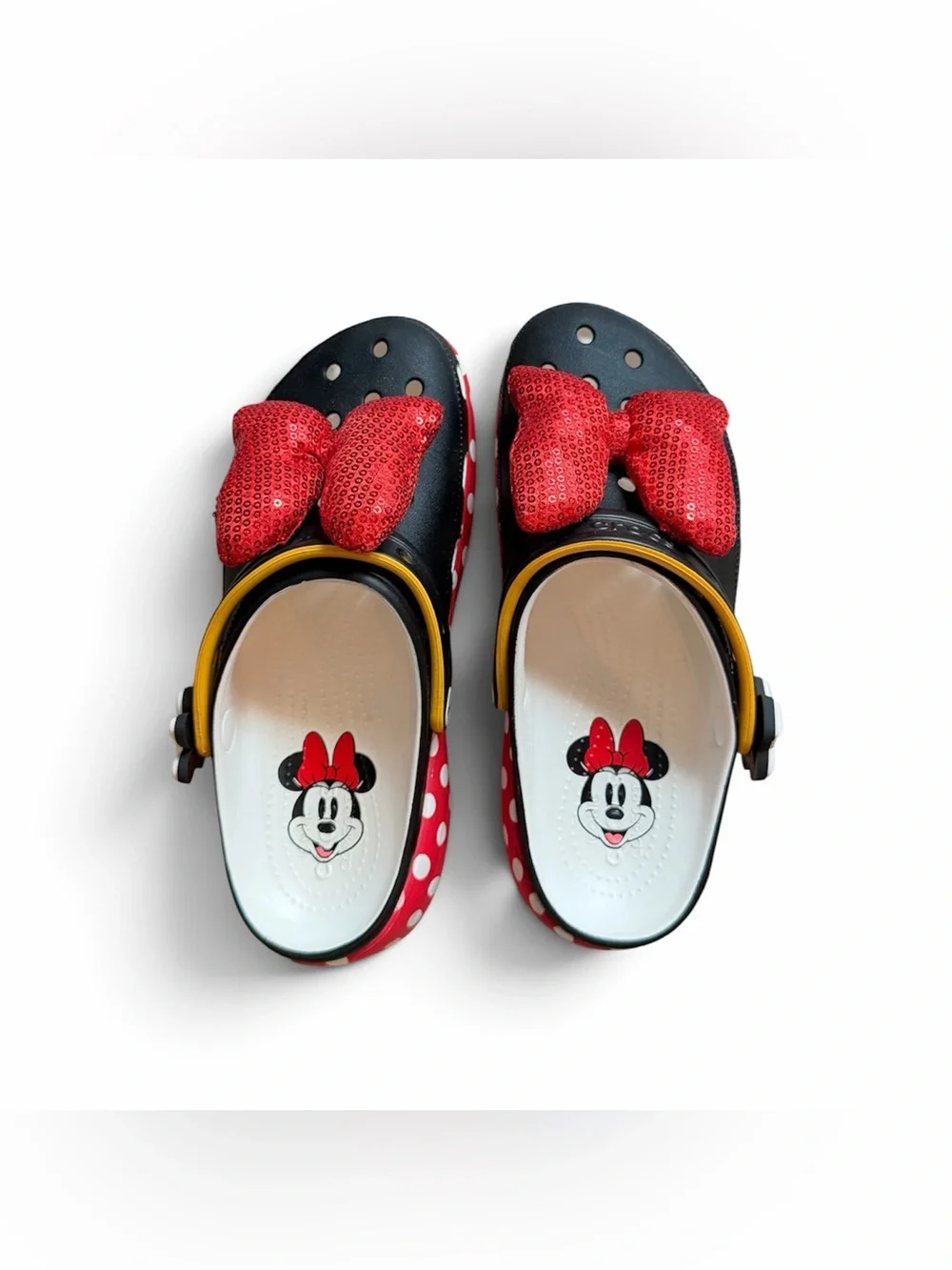 Crocs x Disney Minnie Mouse Platform Clogs Sequin Bow Womens 9